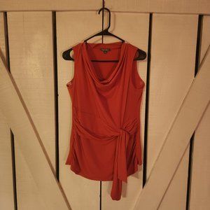 Roz & Ali Burn Orange Sleeveless Blouse - M